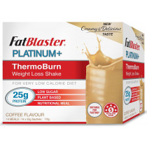 Naturopathica FatBlaster Platinum Plus ThermoBurn Weight Loss Shake Coffee 55g 14 Pack