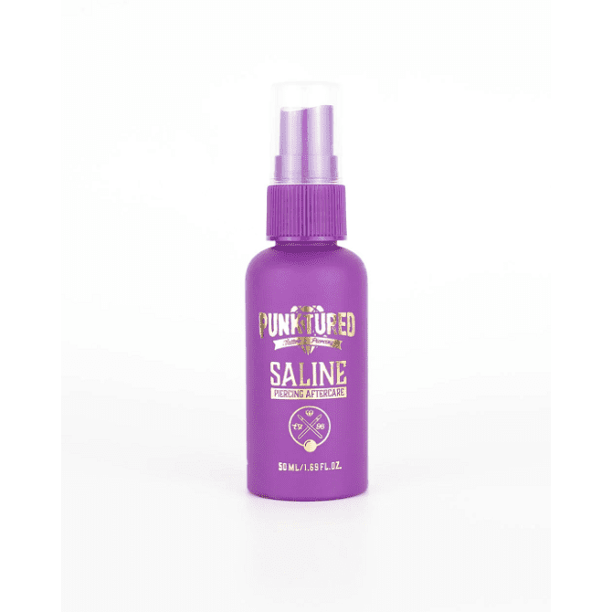 Saline nasal spray for ear piercings clearance