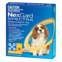 NexGard Spectra Chewables For Small Dogs Yellow 3.6 to 7.5kg