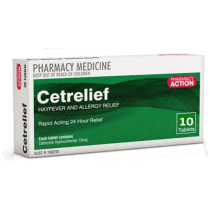 Pharmacy Action Cetrelief 10mg 10 Tablets