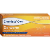 Chemists Own De Worm Chewable 6 Tablets