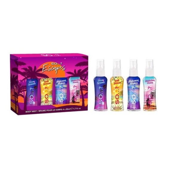 So... Escapes Mini Mist 50mL 4 Pack Gift Set
