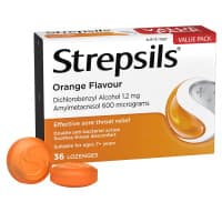 Strepsils Sore Throat Relief Orange 36 Pack