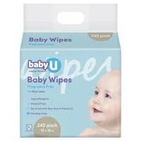Baby U Baby Wipes Fragrance Free 240 Pack