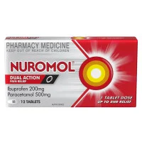 Nuromol 200mg Strong Pain Relief Tablets Ibuprofen/500mg Paracetamol 12 Pack