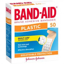 Band-Aid Plastic Adhesive Strips 50 Pack
