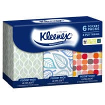 Kleenex Pocket Packs 4 Ply Tissues Ultra Soft 6 Packs
