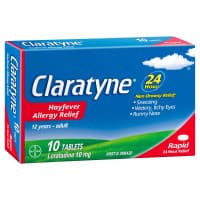 Claratyne Allergy Hayfever Relief Antihistamine 10 Tablets 