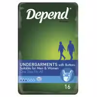 Depend Undergarments With Buttons 16 Pack
