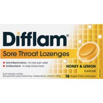 Difflam Sore Throat Lozenges Honey & Lemon 16 Lozenges