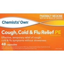 Chemists Own Cough Cold & Flu Relief PE 48 Capsules