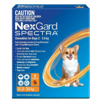 Nexgard Spectra Chewables For Very Small Dogs 2 - 3.5kg Orange 6 Pack