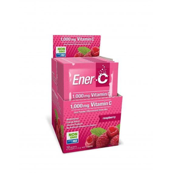 Buy Ener C Oral Powder Effervescent Drink Mix Raspberry 9.5g 12 Pack Online Chempro AU