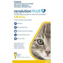 Revolution Plus for Small Cats 1.25 - 2.5kg Yellow 3 Pack