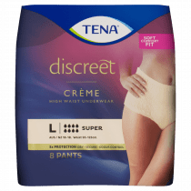 Tena Discreet Cream High Waist Underwear Super Large 8 Pack
