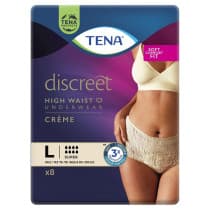 Tena Discreet Cream High Waist Underwear Super Large 8 Pack