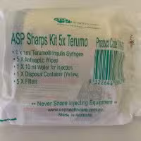 Sharps Kit and Terumo Syringe 27g 5x 1ml with Disposal Container