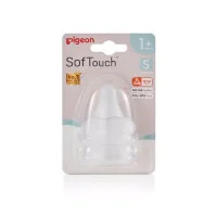 Pigeon Softouch Peristaltic Plus Wide Neck Teat 2 Pack S Flow suits 1 plus months