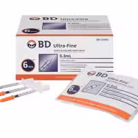 BD Ultra Fine Insulin Syringe 0.3 mL 31G 0.25 mm × 6 mm ARTG 324900 Single Syringe Pack of 10 Box of 100