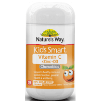 Natures Way Kids Smart Vitamin C Zinc and D3 75 Tablets