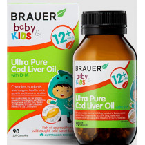 Brauer Baby & Kids Ultra Pure Cod Liver Oil with DHA 90 Capsules