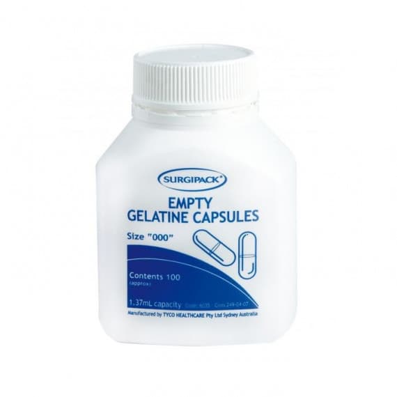 Buy Surgipack Empty Gelatine Capsules Size 000 100 Pack Online