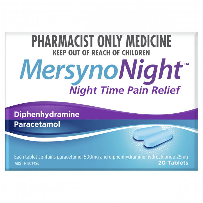 Buy MersynoNight Pain Relief 20 Tablets (S3) Online Chempro Chemists