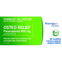 Pharmacy Choice Osteo Relief Paracetamol 665mg 96 Caplets (S3)