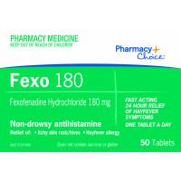 Pharmacy Choice Fexofenadine 180mg 50 Tablets