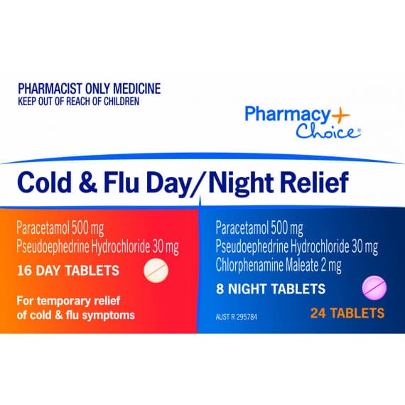 Pharmacy Choice Cold & Flu Day & Night 24 Tablets (S3)