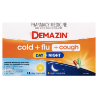 Demazin Cold Plus Flu Plus Cough Day and Night 24 Capsules