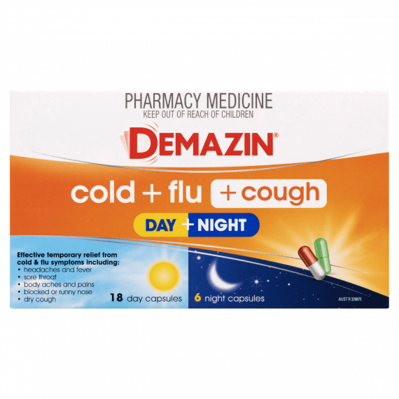 Demazin Cold + Flu + Cough Day & Night 24 Capsules