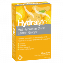Hydralyte Hot Hydration Drink Lemon Ginger Sachets 10 Pack