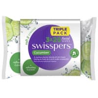 Swisspers Cucumber Facial Wipes Triple Pack 3 X 25 Wipes