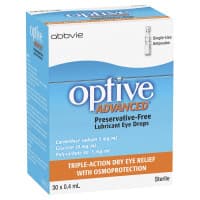 Optive Advanced Preservative Free Lubricant Eye Drops 30 x 0.4mL