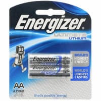 Energizer Ultimate Lithium AA Batteries 2 Pack