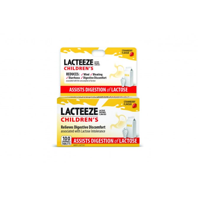 Buy Lacteeze Lactase Enzymes Children's Strength Chewable 100 Tablets
