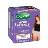 Depend Real Fit Womens Night Defence Underwear 8 Pack