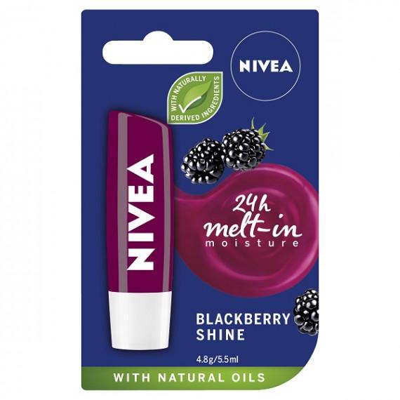 Nivea Caring Lip Balm Blackberry Shine 4.8g - Moisturising Lip Care - Chempro Online