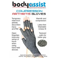 BodyAssist Compression Arthritis Gloves (Grey) Extra Large