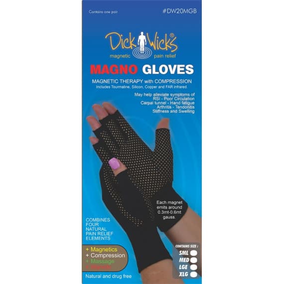 Dick Wicks Activease Magno-Gloves Pair Black Large