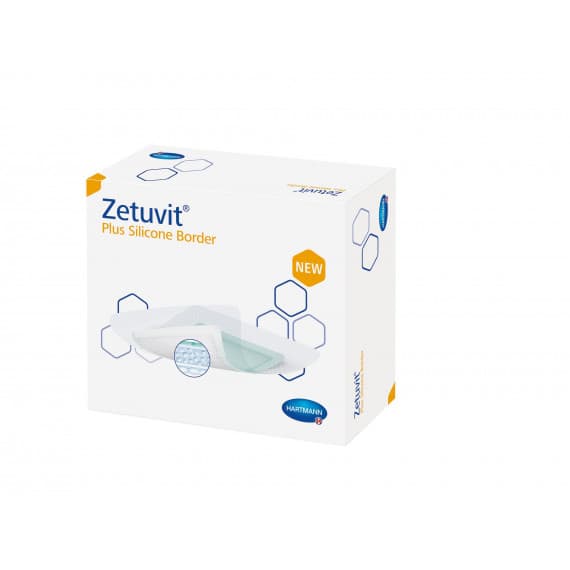 Zetuvit Plus Silicone Border 12.5cm x 12.5cm 10pack