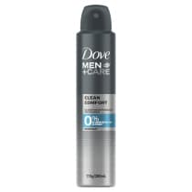 Dove Men Deodorant Aerosol Clean Comfort Zero Aluminium 200ml