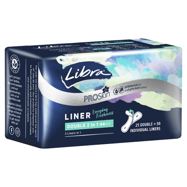 Buy Libra Double 2 in 1 Liners 25 Pack Online
