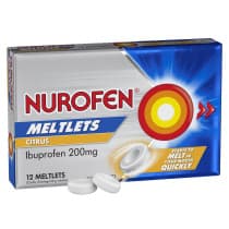 Nurofen Meltlets Pain Relief Citrus 200mg Ibuprofen 12 pack