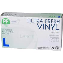Soodox PF Ultra Fresh Clear Vinyl Gloves Large Box 100 Pieces