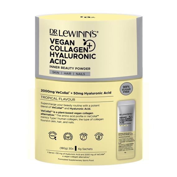 Buy Dr. Lewinns Inner Beauty Vegan Collagen And Hyaluronic Acid Powder Tropical Flavour 30 x 6g Sachets Online Chempro AU