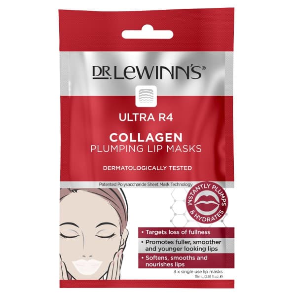 Dr. Lewinns Ultra R4 Collagen Plumping Lip Masks 3 Pack