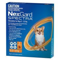 Nexgard Spectra Chewables For Very Small Dogs 2 to 3.5kg Orange 3 Pack