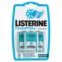 Listerine Pocketpaks Oral Care Strips Cool Mint Value Pack 72
